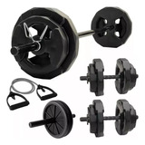 Barra Body Pump + 2 Mancuernas + 24 Kg Kit Set Discos Kit