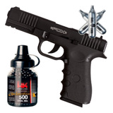 Pistola Co2 Fox Glock 17 Blowback Metalica + Kit Completo