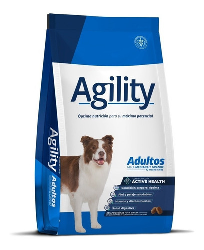Alimento Agility Adulto - Active Health, Talla Mediana Y Grande. Presentación De 20 kg