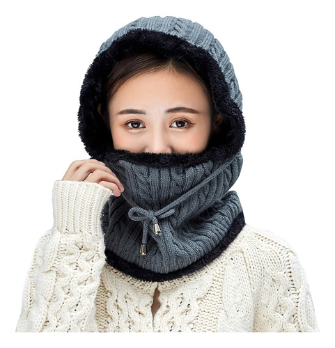 Gorros De Invierno Para Mujer, De Una Pieza, Con Forro Polar