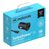 Cargador Motorola Tipo C Completo Turbo Power 18w Para Auto