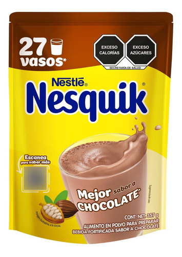 Chocolate En Polvo Nesquik En Bolsa 357 Gr