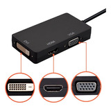 Adaptador Conversor Mini Display Port A Vga Hdmi Dvi (3 Sal)