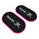 Disco De Deslizamento - Par - Muvin Slide Funcional Pilates Cor Preto/pink