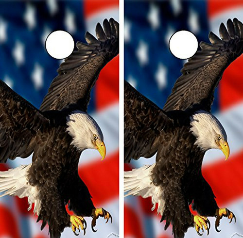 Cornhole Board Wrap C210 American Flag Eagle