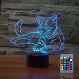 Regalo De Navidad Mascota Gato 3d Ilusión Regalo De Cu...