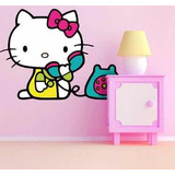 Hello Kitty En Vinil Adhesivo Para Cuarto De Niña