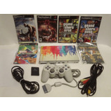 Playstation 2 Slim Decorado Chip + 4 Juegos Gratis Escoger 