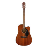 Guitarra Electroacústica Fender Classic Design Cd-60sce All-mahogany Para Diestros Nogal Brillante