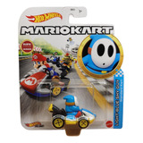 Diecast Hotwheels Mario Kart Kart Estándar Shy Guy Azul Clar