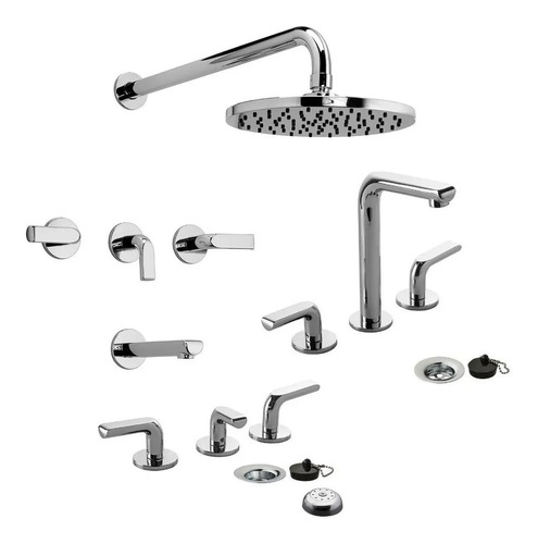 Juego Grifería Baño Fv Cipres Lavatorio Bidet Ducha N2