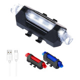 Luz Led Bicicleta Recargable Usb Colores Alta Potencia 