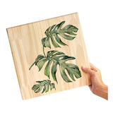 Quadro De Pinus Decorativo Monstera Sala 30x30