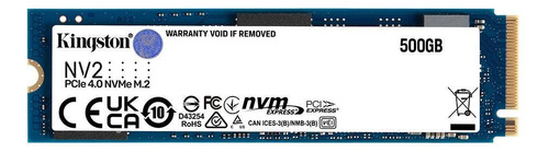 Ssd Kingston Nvme 500gb M.2 2280 Pcie 3500 Mb/s Snv2s/500g