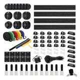 Kit 204 Clips Organizador Fixador Adesivo De Cabo Fios Pared