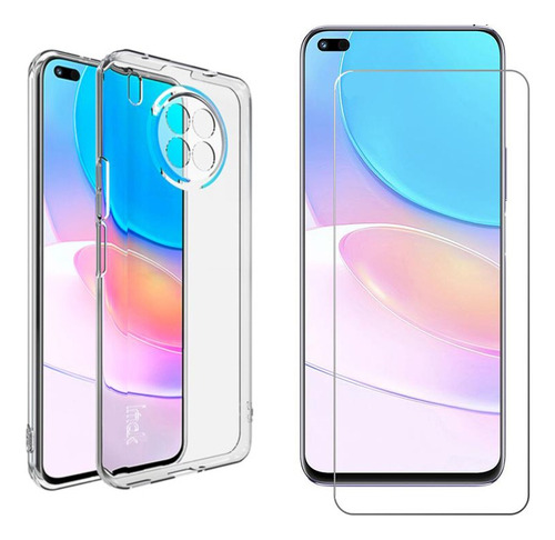 Funda Goma Estuche + Vidrio  Para  Huawei Nova 8i