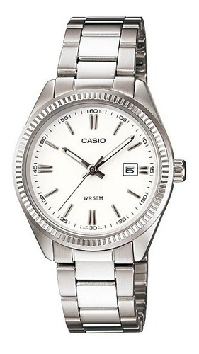 Reloj Casio De Dama Ltp-1302d-7a Correa Plateado