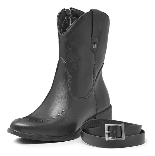 Bota Feminina Couro Legítimo Cano Curto Confortável Inverno 