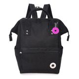 Mochila Boca De Pez Amplia Skora Urbana Mujer Color Negro Diseño De La Tela Lisa