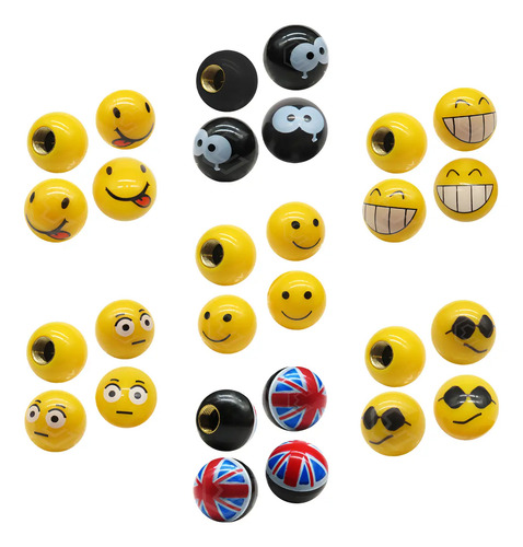 Kit 4 Tapones Cubre Pivote Válvula Emoji Caritas Auto Moto | MercadoLibre