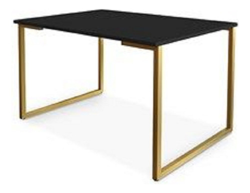 Mesa Moderna Para Refeições Preto/dourado 150x60