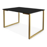 Mesa Industrial Moderna Para Reunião Preto/dourado 120x60