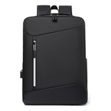 Mochila Laptop Ligero Comercial Y Trabajo Usb Integrado 15.6 Color Negro Diseño De La Tela Oxford