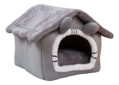 Cama Cueva Iglu Casa Suave Felpa Antiestrés Gatos Perros M