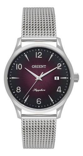 Relógio Orient Feminino Prata Mesh 32mm Safira 50m
