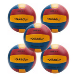 Pelota Handball N 1 2 Entrenamiento Pack X5 Unidades Kadur Color Rojo/amarillo/azul