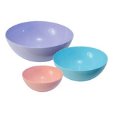 Set X 3 Bowl De Distintos Tamaños Plastico Irrompible Oferta