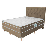 Cama Box + Colchão  Infra Vermelho King + Cabeceira Cor Bege