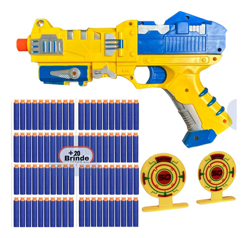Arma De Brinquedo Pistola Com Dardos E Alvo Mira Arminha