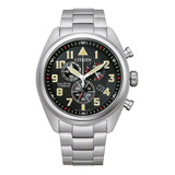 Reloj Citizen Titanium Chrono At248081e Hombre Color De La Malla Plateado Color Del Bisel Plateado Color Del Fondo Negro