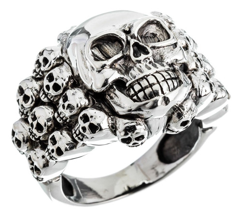 Anillo Calaveras Mexicana Macizo Plata 925