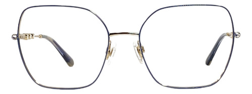 Óculos De Grau Ana Hickmann Quadrado Azul Ah10039 04c