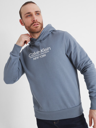 Sudadera Con Capucha Y Logo Gris Calvin Klein