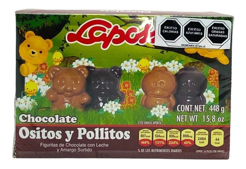 Chocolates Ositos Y Pollitos Laposse 448g 56 Pzas