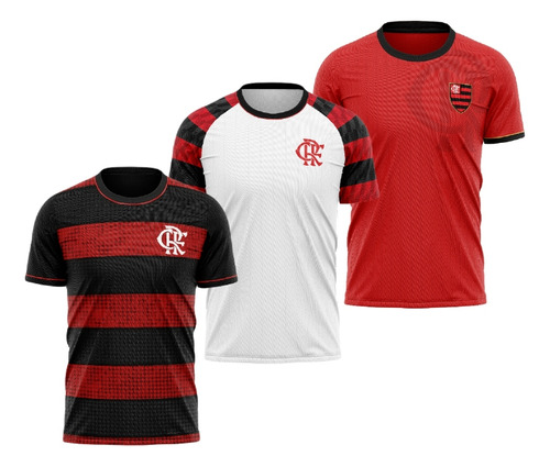 Kit 3 Camisas Flamengo Infantil Oficial 