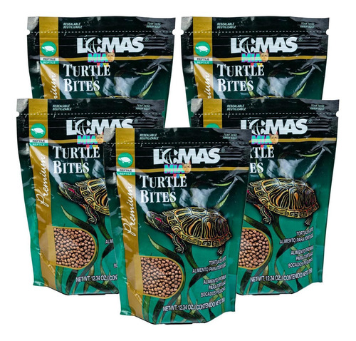 Alimento Tortuga/reptil Bolitas Turtle Bites 350g 5 Bolsas