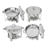 Set De 4 Bufeteras Samovar Redondas De 5 Cuartos En Acero