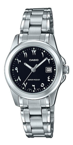 Reloj Casio Ltp-1215a-1b3 Para Dama Plateado N. Arabes