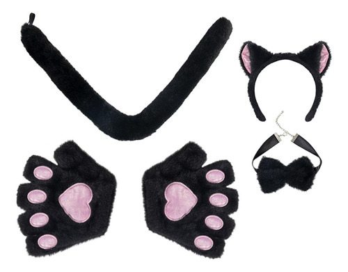 Set De Pajarita Con Forma De Orejas De Gato, Patas Y Cola, S