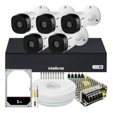Kit Cftv Monitoramento 5 Cameras Intelbras 1120 Dvr 1008 1tb