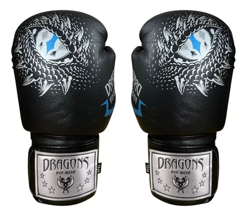 Guantes De Boxeo / Muay Thai / Kick Negro Ojos De Dragon