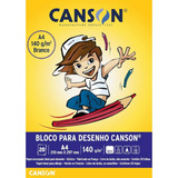 Bloco Papel Canson Desenho Escolar Branco 140g A4 20 Folhas