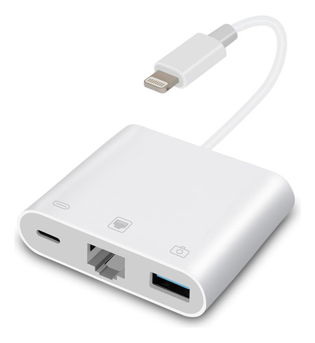 Adaptador Ethernet Otg Con Cargador Compatible Con iPhone