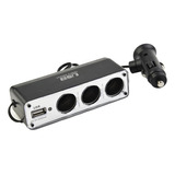 Triple Adaptador Toma Encendedor + Usb Cargador De 12v - 24