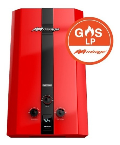 Calentador Boiler De Paso Mirage 6 L X Min Rojo Gas Lp