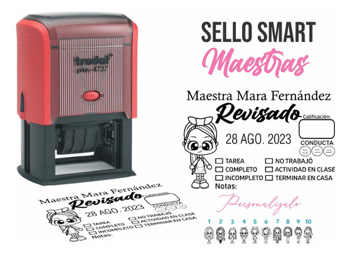 Sello Fechador Para Maestras 6 X 4 Cms Deluxe Edition Trodat